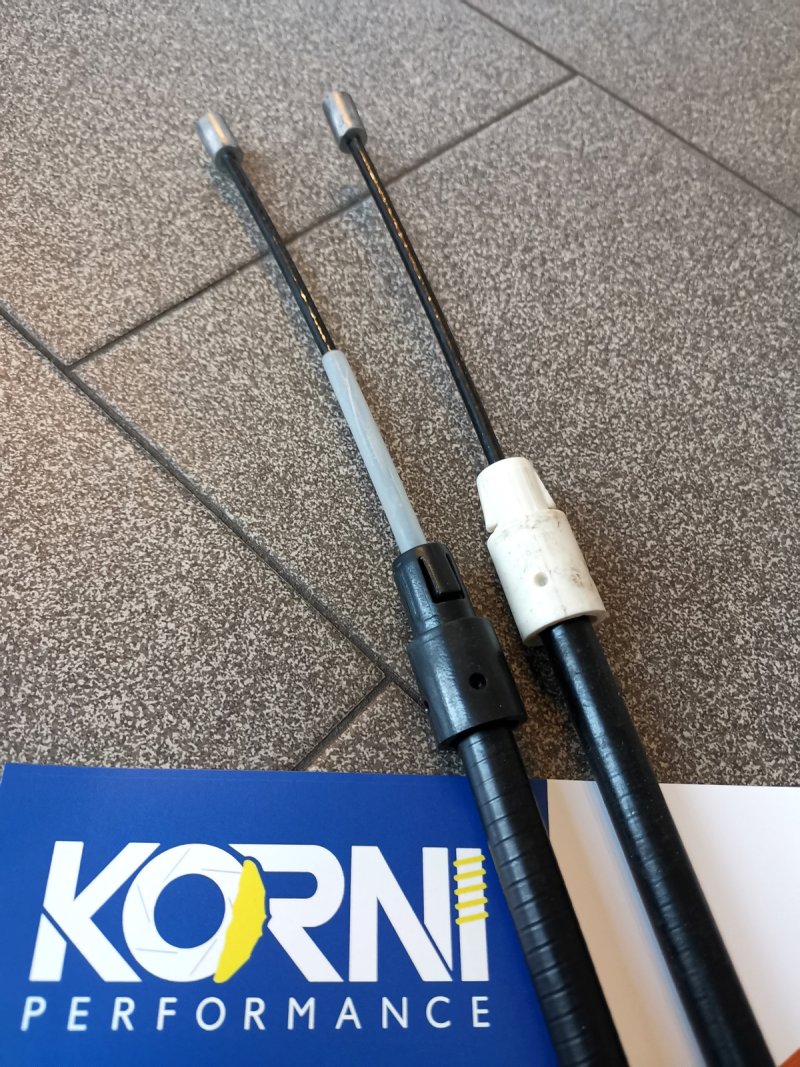 1 Paar KORNI Handbremsseile für Scheibenbremse hinten VW Polo 86C